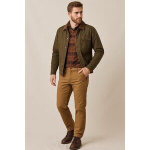 Flint and Tinder Men’s Chino Pants 33x32 Tan Khaki Stretch Made in USA Huckberry